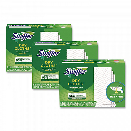 Dry Refill Cloths, 10.4 x 8, White, 52/Box, 3 Boxes/Carton (81216)