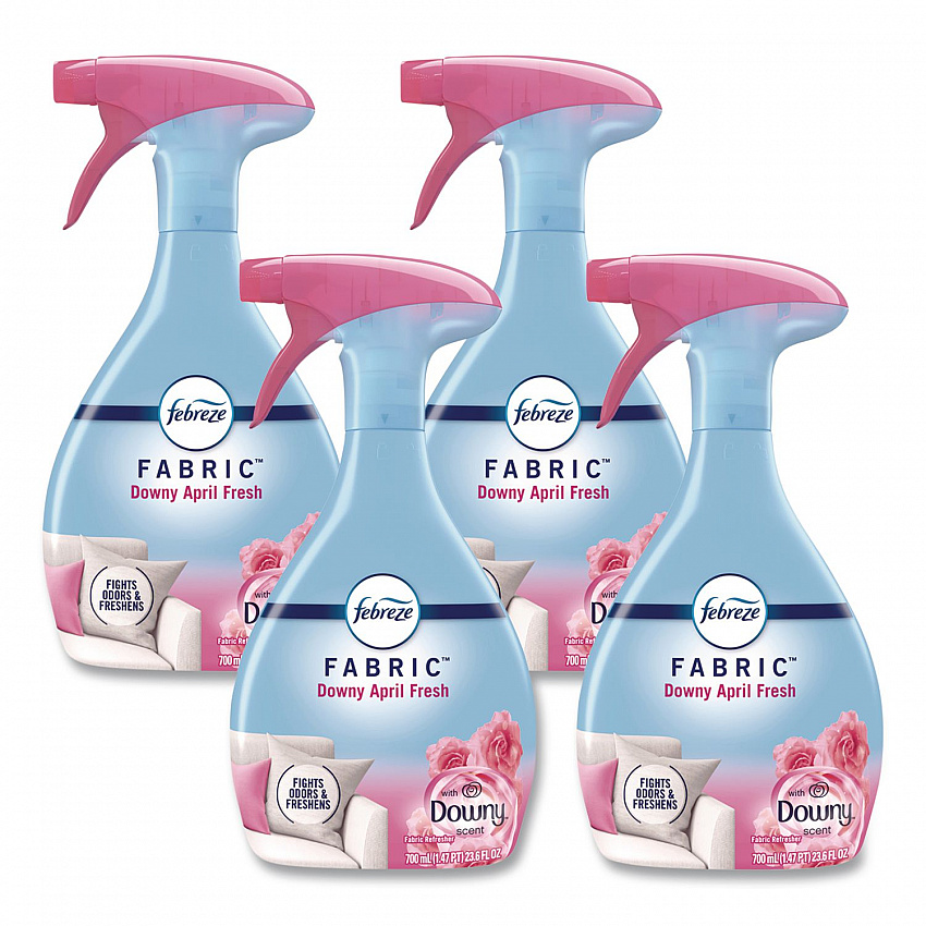 FABRIC Refresher/Odor Eliminator, Downy April Fresh, 23.6 oz Spray Bottle, 4/Carton (08903)
