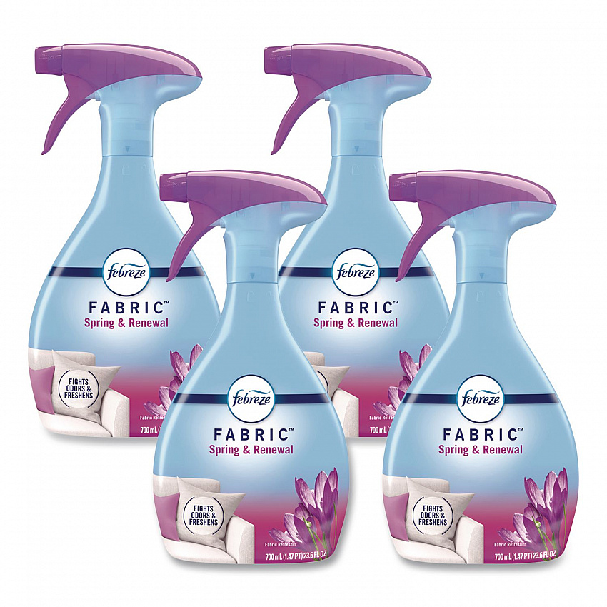 FABRIC Refresher/Odor Eliminator, Spring and Renewal, 23.6 oz Spray Bottle, 4/Carton (08906)