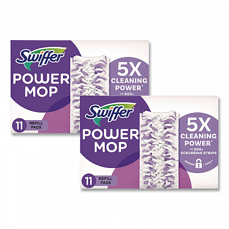 PowerMop Mopping Pads, 11.41 x 5.31, 11/Box, 2 Boxes/Carton (12868)
