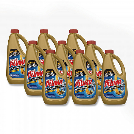 Pro-Strength Full Clog Destroyer Plus PipeGuard, 32 oz Bottle, 9/Carton (00243)