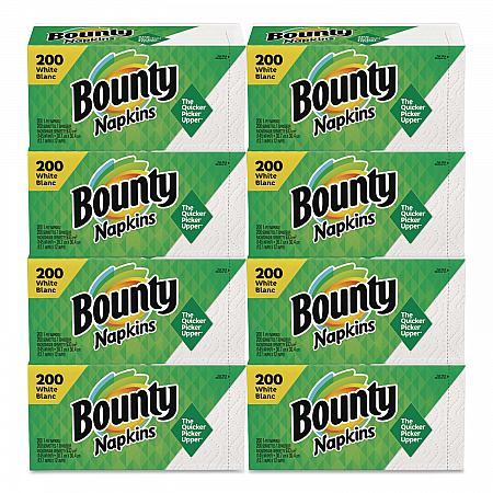 Quilted Napkins, 1-Ply, 12.1 x 12, White, 200/Pack, 8 Packs/Carton (96595CT)