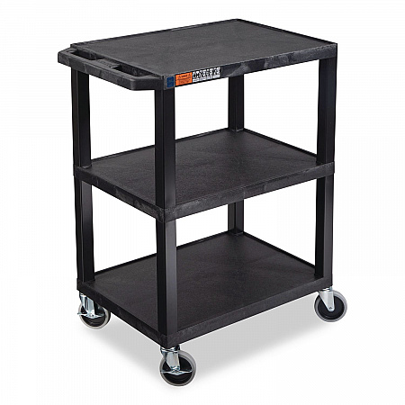 TUFFY Three-Shelf Multipurpose Utility Cart, Plastic, 300 lb Capacity, 26.5