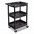 ENDURA Three-Shelf Utility Cart, Plastic, 300 lb Capacity, 26.5