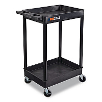 ENDURA Two-Shelf Utility Cart, Plastic, 300 lb Capacity, 26.5" x 18.5" x 37.5", Black (STC11B)