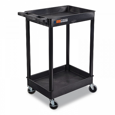 ENDURA Two-Shelf Utility Cart, Plastic, 300 lb Capacity, 26.5