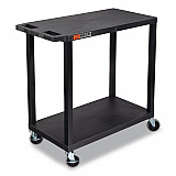 TUFFY XL Two-Shelf Multipurpose Utility Cart, Plastic, 400 lb Capacity, 35.25" x 18" x 33, Black (EC22B)