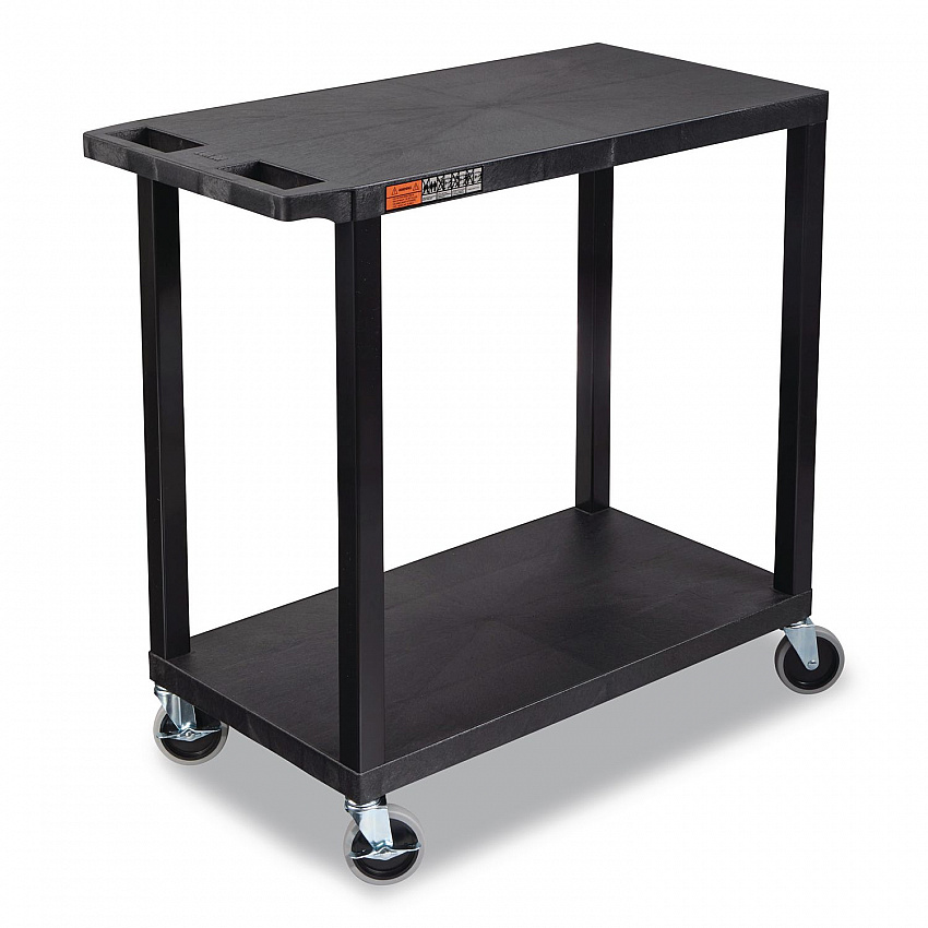 TUFFY XL Two-Shelf Multipurpose Utility Cart, Plastic, 400 lb Capacity, 35.25" x 18" x 33, Black (EC22B)