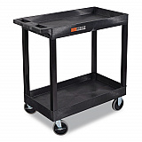 TUFFY XL Two-Shelf Heavy-Duty Multipurpose Utility Cart, Plastic, 500 lb Capacity, 35.25" x 18" x 35.5", Black (EC11HDB)