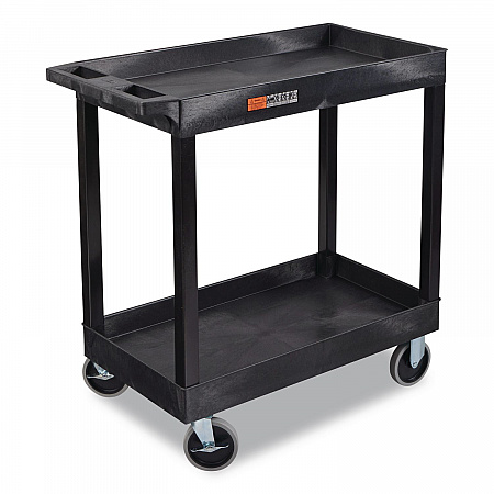TUFFY XL Two-Shelf Heavy-Duty Multipurpose Utility Cart, Plastic, 500 lb Capacity, 35.25