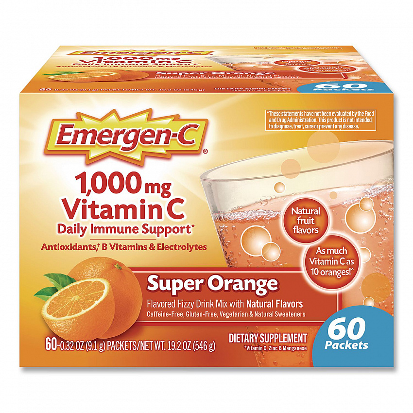 Vitamin C Drink Mix, 1,000 mg Vitamin C, Super Orange, 60/Pack (130213)