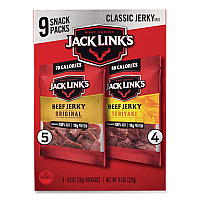 Beef Jerky Variety Pack, Original/Teriyaki, 8.1 oz Bag, 9/Carton (22002688)