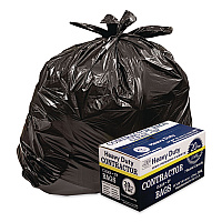 Heavy-Duty Contractor Clean-Up Bags, 60 gal, 3 mil, 32" x 50", Black, 20/Carton (186470)