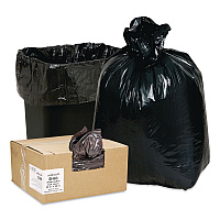 Linear Low-Density Can Liners, 60 gal, 0.9 mil, 38 x 58, Black, 10 Bags/Roll, 10 Rolls/Carton (B60790196)