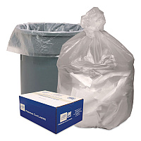 Waste Can Liners, 10 gal, 6 mic, 24" x 24", Natural, 50 Bags/Roll, 20 Rolls/Carton (GNT2424)
