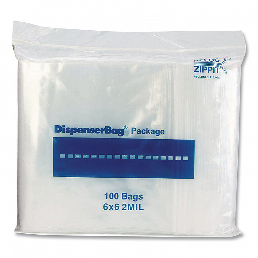Reloc Zippit Plastic Zipper Bags, 6" x 6", Clear, 1,000/Box (MGZ2P0606)