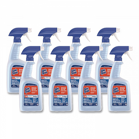 Disinfecting All-Purpose Spray and Glass Cleaner, Fresh Scent, 32 oz Bottles, 8 Bottles and 8 Trigger Sprayers/Carton (58775CT)