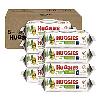 Natural Care Sensitive Baby Wipes, 1-Ply, 3.88 x 6.6, Unscented, White, 56/Pack, 8 Packs/Carton (31803)
