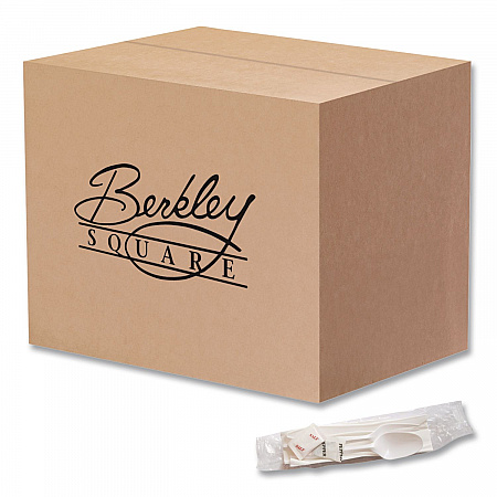 Mediumweight Cutlery Kit, Fork/Knife/Napkin/Pepper/Salt/Spoon, Plastic, White, 250/Carton (1171241)