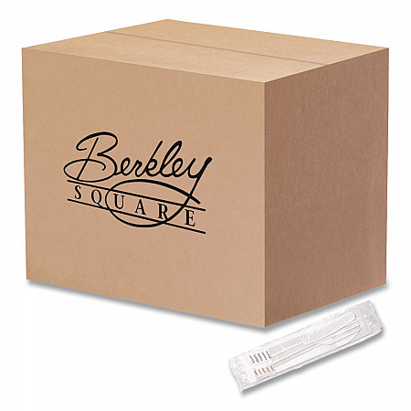 Medium Heavyweight Cutlery Kit, Fork/Knife/Napkin/Pepper/Salt/Spoon, Plastic, White, 250/Carton (1181239)