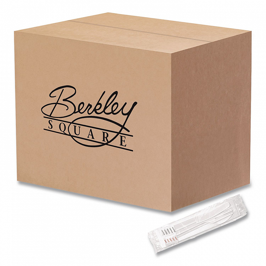 Medium Heavyweight Cutlery Kit, Fork/Knife/Napkin/Pepper/Salt/Spoon, Plastic, White, 250/Carton (1181239)