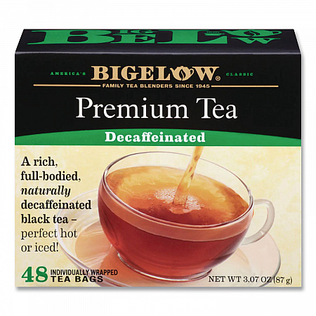 Single Flavor Tea, Decaffeinated Black, 48 Bags/Box (00356)