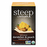 steep Tea, Dandelion and Peach, 1.18 oz Tea Bag, 20/Box (17715)