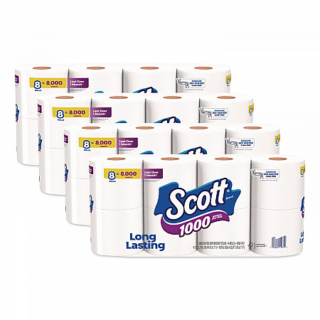 1000 Bathroom Tissue, Septic Safe, 1-Ply, White, 1,000 Sheets/Roll, 32 Rolls/Carton (49209)