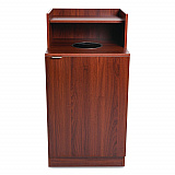 Food Service Trash Enclosure, 32 gal, Melamine Faced Chipboard, Mahogany (476DHMA)