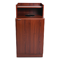 Food Service Trash Enclosure, 32 gal, Melamine Faced Chipboard, Mahogany (476DHMA)