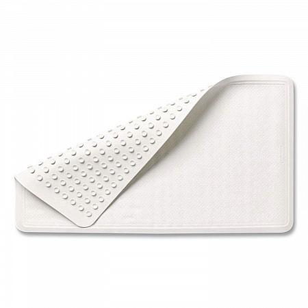 Safti-Grip Bath Mats, White Textured Surface, Suction-Cup Backing, 16