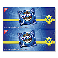 Oreo Chocolate Sandwich Cookies, Chocolate, 2 Cookies/Packet, 60 Packets/Box, 2 Boxes/Carton (30400072)