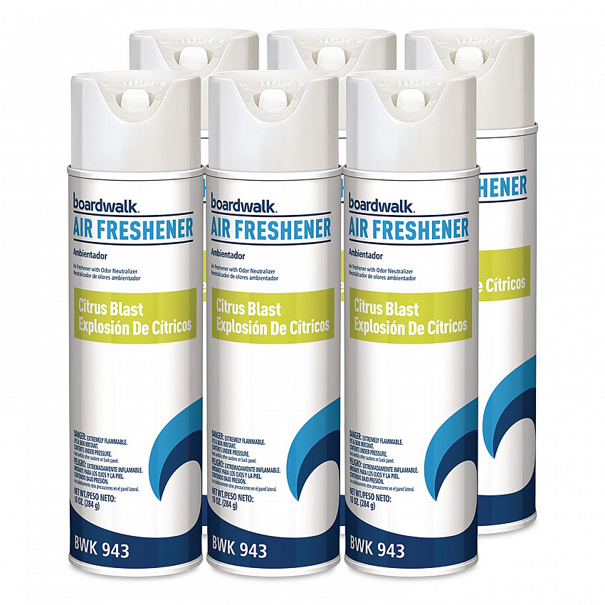 Aerosol Air Freshener, Citrus, 10 oz Aerosol Spray, 6/Carton (943)