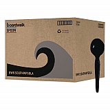 Heavyweight Polystyrene Cutlery, Soup Spoon, Plastic, Black, 1,000/Carton (SOUPHWPSBLA)