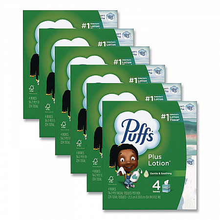 Plus Lotion Facial Tissue, 2-Ply, White, 56 Sheets/Box, 24 Boxes/Carton (34899CT)
