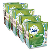 Plus Lotion Facial Tissue, 2-Ply, White, 124 Sheets/Box, 6 Boxes/Pack, 4 Packs/Carton (39383)