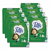 Plus Lotion Facial Tissue, 2-Ply, White, 124 Sheets/Box, 3 Box/Pack, 8 Packs/Carton (39363)