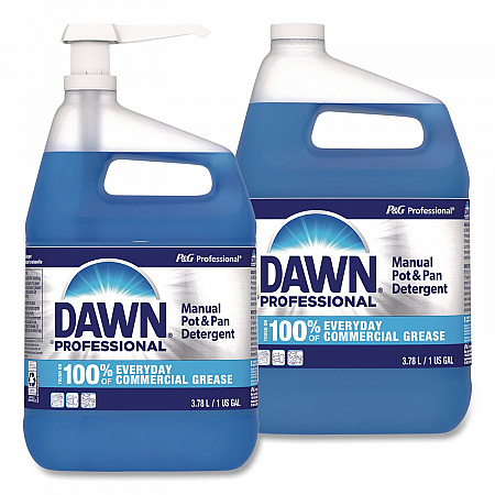 Manual Pot and Pan Dish Detergent with Pump, Dawn Original Scent, (1) Pump and (2) 1 gal Bottles/Carton (15260)