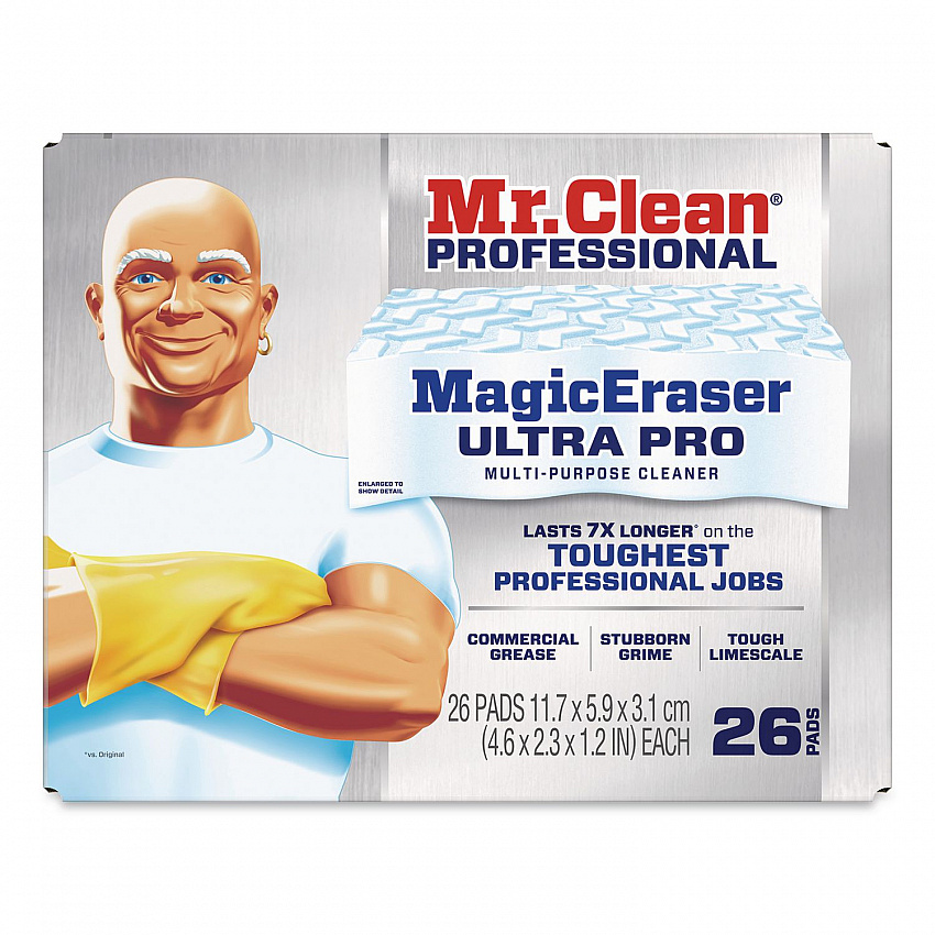 Magic Eraser Ultra Pro Multi-Purpose Cleaner, 4.72 x 1.38, 2.56" Thick, White, 26/Carton (17406)