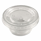 Portion Cup Lids, Fits 1.5 oz to 2 oz Portion Cups, Clear, 100/Pack, 25 Packs/Carton (60003027)