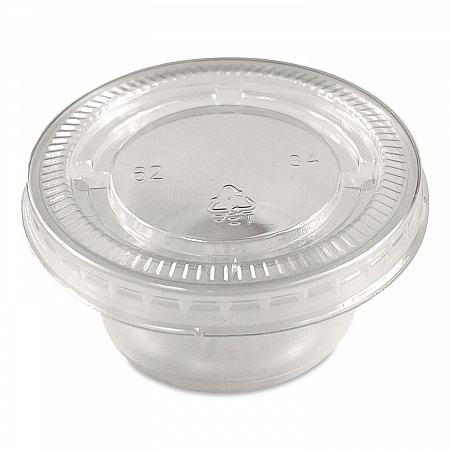 Portion Cup Lids, Fits 1.5 oz to 2 oz Portion Cups, Clear, 100/Pack, 25 Packs/Carton (60003027)