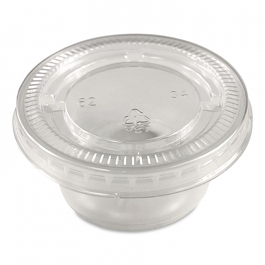 Portion Cup Lids, Fits 1.5 oz to 2 oz Portion Cups, Clear, 100/Pack, 25 Packs/Carton (60003027)