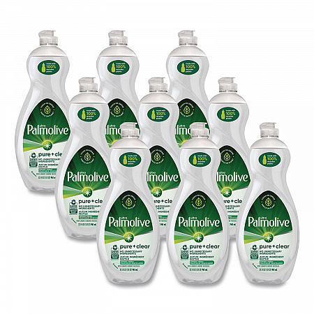 Pure + Clear Dishwashing Liquid, Spring Fresh Scent, 32.5 oz Bottle, 9/Carton (US04272CT)
