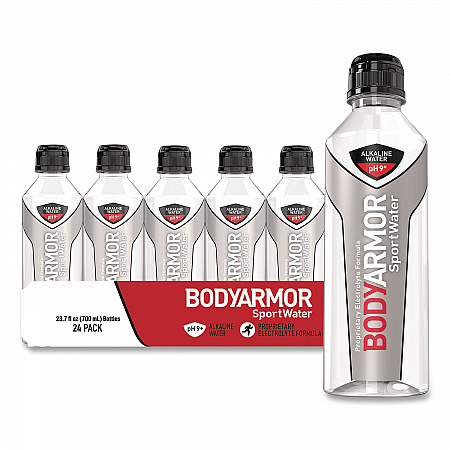 SportWater Alkaline Water, 23.67 oz Bottle, 24/Pack (1007011)