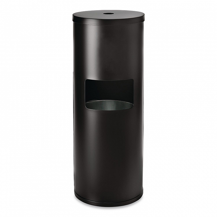 Floor Stand Wet Wipe Dispenser Station with 7 Gallon Built-In Trash Can, 13.1 x 13.1 x 36, Black (GRI509BLK)