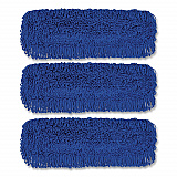 Microfiber Looped Dust Mop Pad Head, 24 x 5, Blue, 3/Pack (GRI182243PK)
