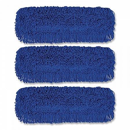 Microfiber Looped Dust Mop Pad Head, 24 x 5, Blue, 3/Pack (GRI182243PK)