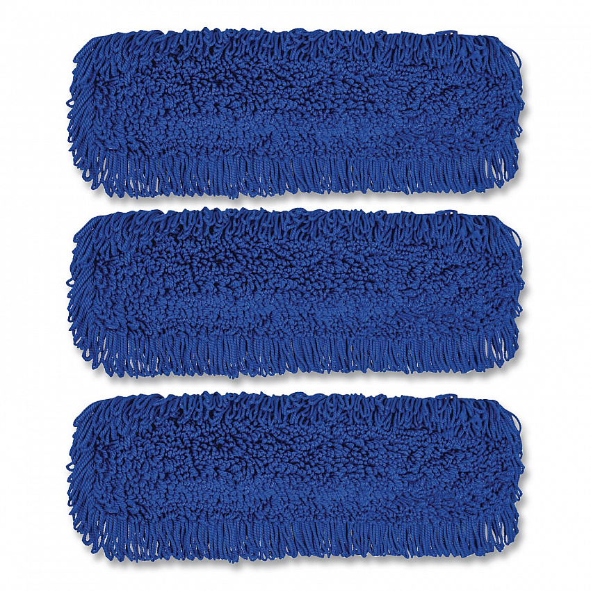 Microfiber Looped Dust Mop Pad Head, 24 x 5, Blue, 3/Pack (GRI182243PK)
