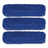 Microfiber Looped Dust Mop Pad Head, 36 x 5, Blue, 3/Pack (GRI182363PK)