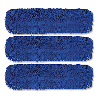 Microfiber Looped Dust Mop Pad Head, 36 x 5, Blue, 3/Pack (GRI182363PK)
